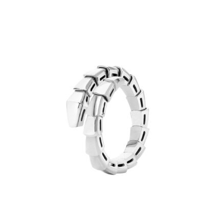 Pre-Owned Bvlgari Serpenti Viper One-Coil Ring in 18 k White Gold