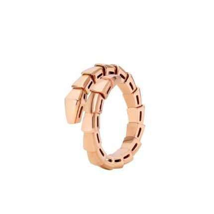 Pre-Owned Bvlgari Serpenti Viper One-Coil Ring in 18 kt Rose Gold