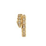Pre-Owned Bvlgari Serpenti Viper One-Coil Ring in 18K Yellow Gold Set with Full Pavé Diamonds - Image 2