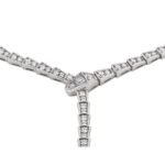 Pre-Owned Bvlgari Serpenti Viper Slim 18K White Gold Full Pavé Diamond Necklace - Image 2