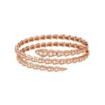 Pre-Owned Bvlgari Serpenti Viper Two-Coil 18K Rose Gold Full Pavé Diamond Bracelet - Image 2