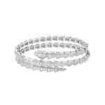 Pre-Owned Bvlgari Serpenti Viper Two-Coil 18K White Gold Full Pavé Diamond Bracelet - Image 2