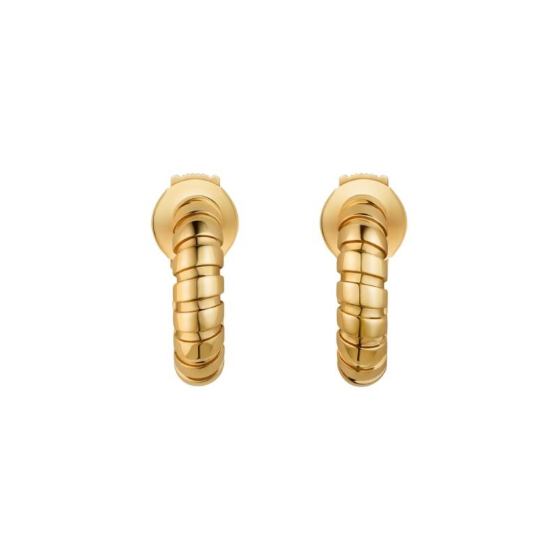 Pre-Owned Bvlgari Tubogas 18K Yellow Gold Hoop Earrings