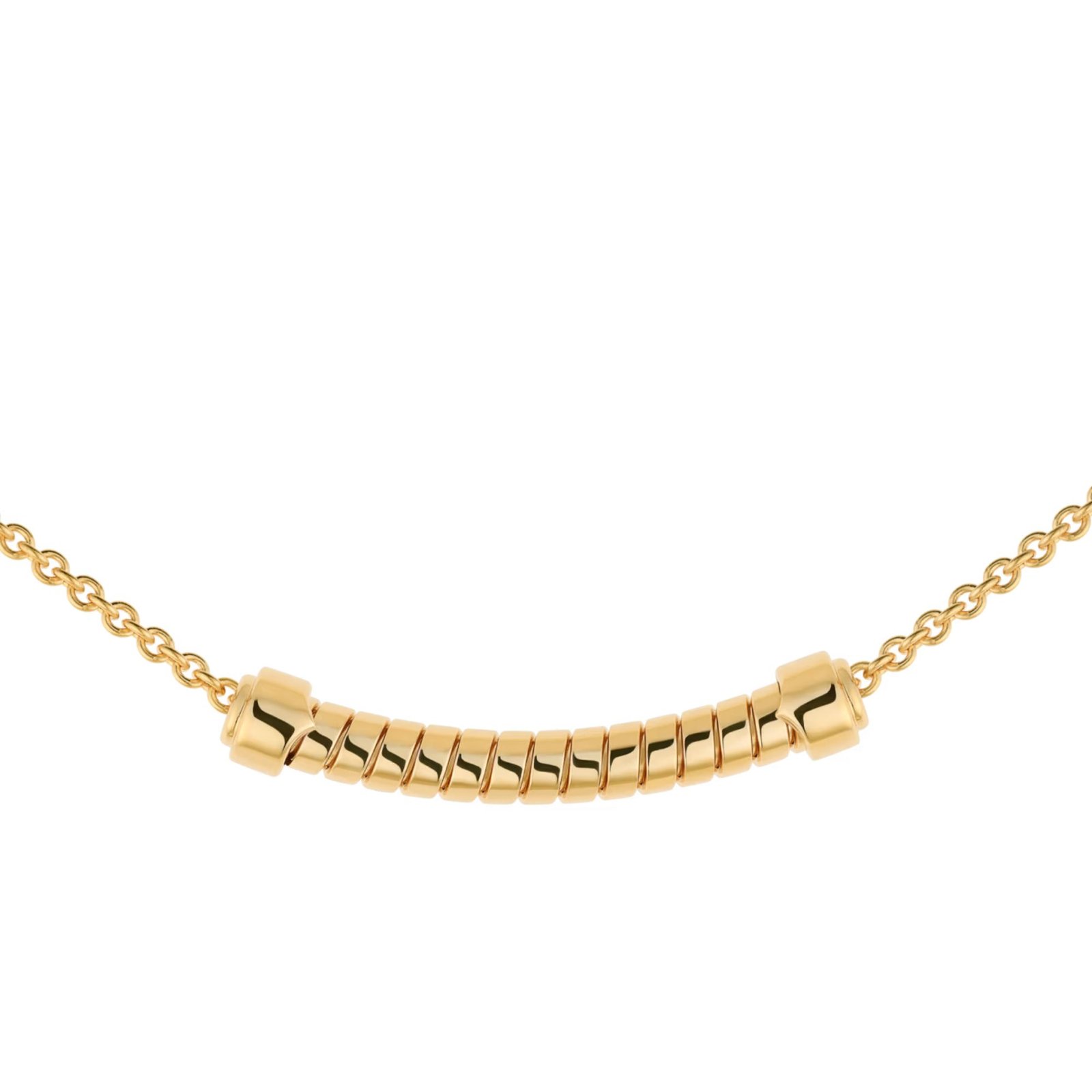Pre-Owned Bvlgari Tubogas 18K Yellow Gold Necklace Pre-Owned Bvlgari Tubogas 18K Yellow Gold Necklace