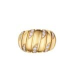 Pre-Owned Bvlgari Tubogas Ring in 18K Yellow Gold Set with Pavé Diamonds - Image 2