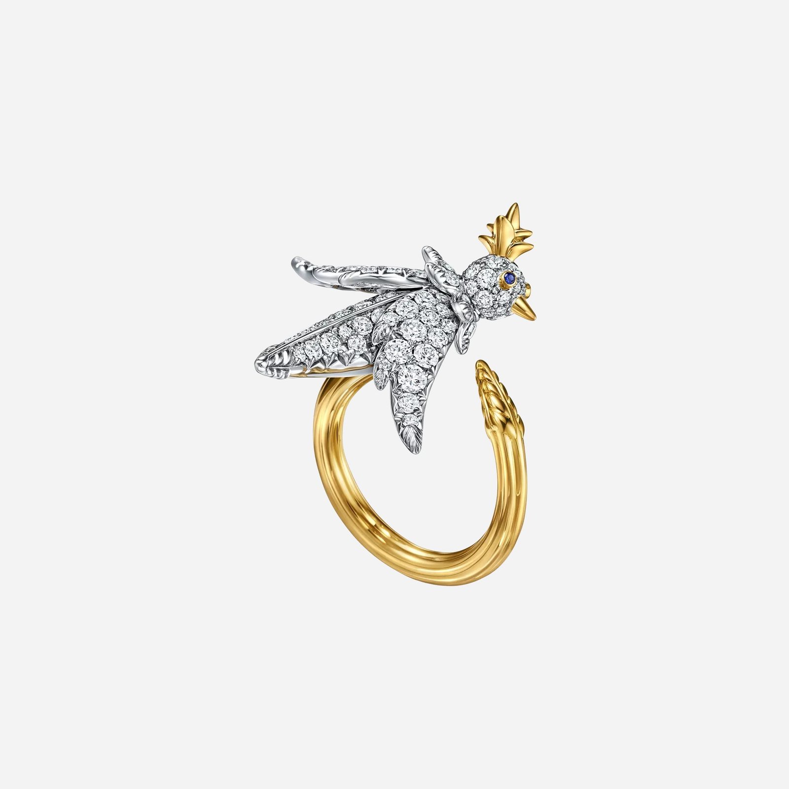 Pre-Owned Bird on a Rock by Tiffany Bird Ring in Platinum and 18K Gold with Diamonds (1) Pre-Owned Bird on a Rock by Tiffany Bird Ring in Platinum and 18K Gold with Diamonds