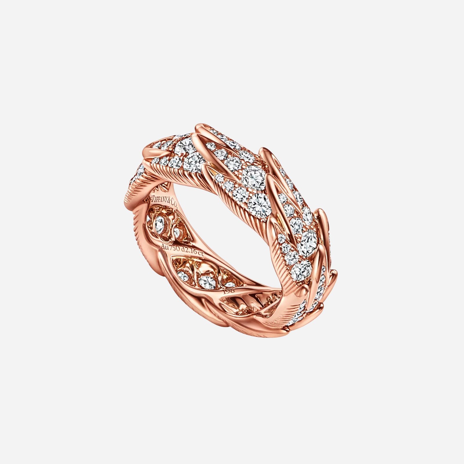 Pre-Owned Bird on a Rock by Tiffany Wings Wide Ring in 18K Rose Gold with Diamonds (1) Pre-Owned Bird on a Rock by Tiffany Wings Wide Ring in 18K Rose Gold with Diamonds
