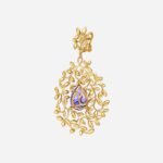 Pre-Owned Paloma Picasso® Olive Leaf Amethyst Earrings in 18K Yellow Gold with Diamonds - Image 2