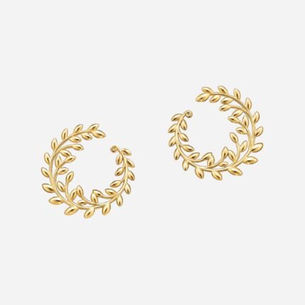 Pre-Owned Paloma Picasso® Olive Leaf Bypass Hoop Earrings in 18K Yellow Gold