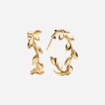 Pre-Owned Paloma Picasso® Olive Leaf Hoop Earrings in 18K Gold