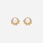 Pre-Owned Paloma Picasso® Olive Leaf Stud Earrings in 18K Yellow Gold with Pearls