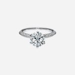 Pre-Owned Pavé Tiffany® Setting Engagement Ring with a Pavé Diamond Band in Platinum - Image 3