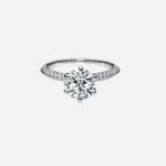 Pre-Owned Pavé Tiffany® Setting Engagement Ring with a Pavé Diamond Band in Platinum - Image 2
