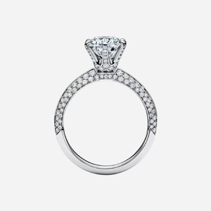 Pre-Owned Pavé Tiffany® Setting Engagement Ring with a Pavé Diamond Band in Platinum