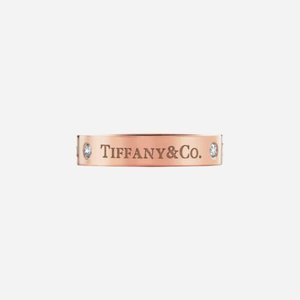 Pre-Owned T&CO.® Band Ring in 18K Rose Gold with Round Brilliant Diamonds, 4 mm Wide