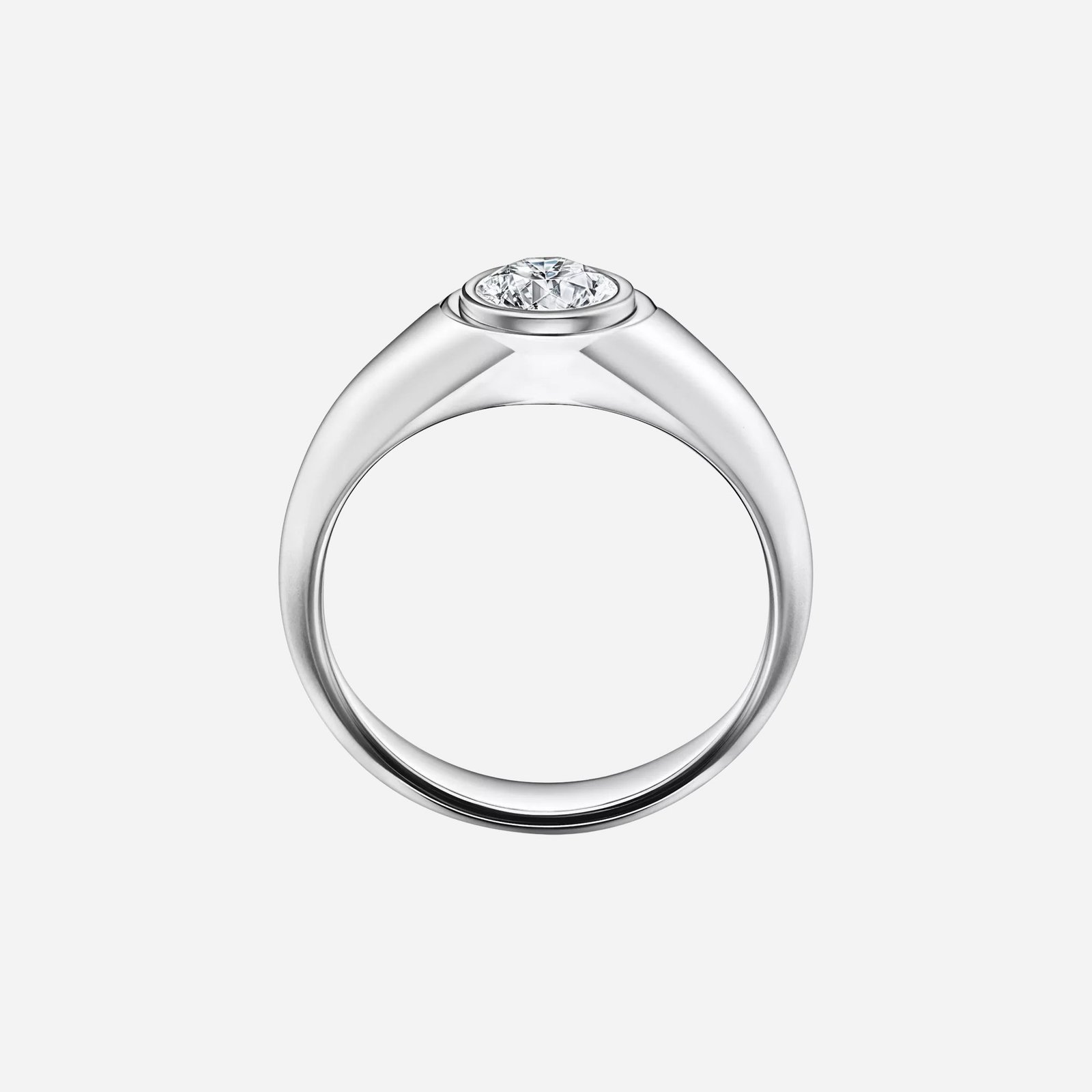 Pre-Owned The Charles Tiffany Setting Men's Engagement Ring in Platinum with a Round Brilliant Diamond (2) Pre-Owned The Charles Tiffany Setting Men's Engagement Ring in Platinum with a Round Brilliant Diamond