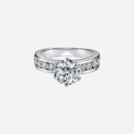 Pre-Owned The Tiffany® Setting Engagement Ring with a Channel-Set Diamond Band in Platinum