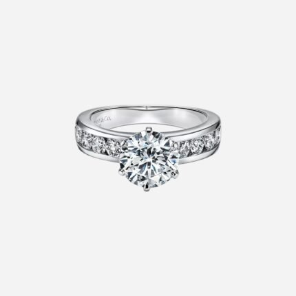 Pre-Owned The Tiffany® Setting Engagement Ring with a Channel-Set Diamond Band in Platinum