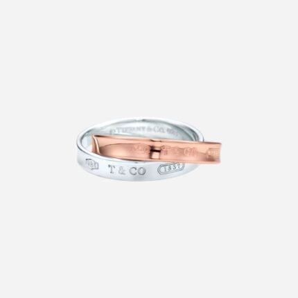 Pre-Owned Tiffany 1837® Interlocking Circles Ring in 18K Rose Gold and Sterling Silver
