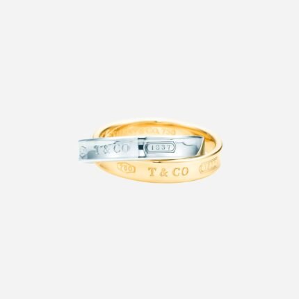 Pre-Owned Tiffany 1837® Interlocking Circles Ring in Sterling Silver and 18K Gold