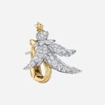 Pre-Owned Tiffany Bird on a Rock Bird Earrings in Platinum and 18K Yellow Gold with Diamonds - Image 3
