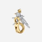 Pre-Owned Tiffany Bird on a Rock Bird Earrings in Platinum and 18K Yellow Gold with Diamonds - Image 2