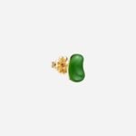 Pre-Owned Tiffany & Co. Elsa Peretti® Bean® Design Earrings in 18K Yellow Gold with Green Nephrite Jade - Image 3