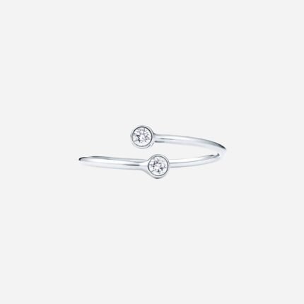 Pre-Owned Tiffany & Co. Elsa Peretti® Diamond Hoop Ring in Platinum with Round Brilliant Diamonds