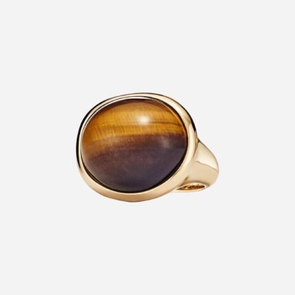 Pre-Owned Tiffany & Co. Elsa Peretti® Cabochon Ring in 18K Gold with Tiger’s Eye