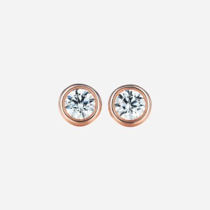 Pre-Owned Tiffany & Co. Elsa Peretti® Diamonds by the Yard® Earrings in 18K Rose Gold with Round Brilliant Diamonds