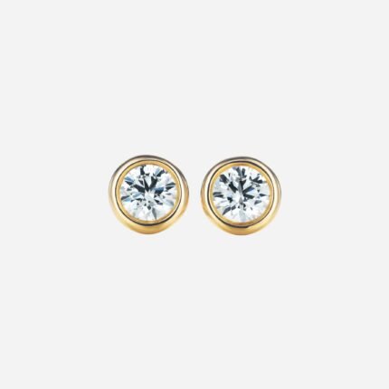 Pre-Owned Tiffany & Co. Elsa Peretti® Diamonds by the Yard® Earrings in 18K Yellow Gold with Bezel-Set Round Brilliant Diamonds