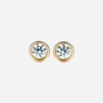 Pre-Owned Tiffany & Co. Elsa Peretti® Diamonds by the Yard® Earrings in 18K Yellow Gold with Round Brilliant Diamonds, 0.16 Carat Total Weight