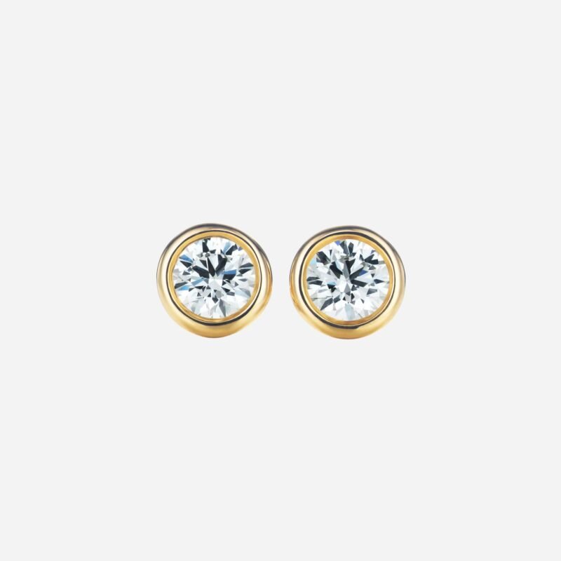 Pre-Owned Tiffany & Co. Elsa Peretti® Diamonds by the Yard® Earrings in 18K Yellow Gold with Round Brilliant Diamonds