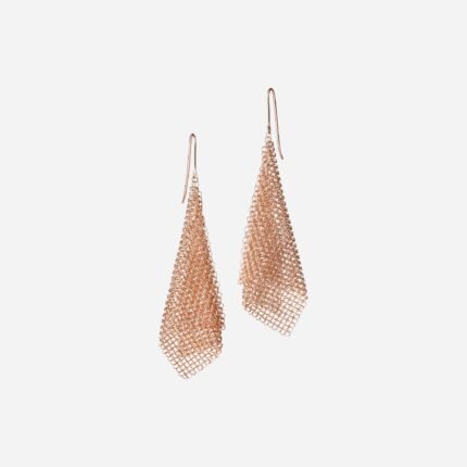 Pre-Owned Tiffany & Co. Elsa Peretti® Mesh Earrings in 18K Rose Gold, Small, 2.5"