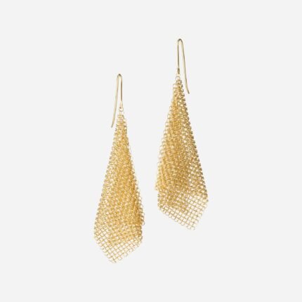 Pre-Owned Tiffany & Co. Elsa Peretti® Mesh Scarf Earrings in 18K Yellow Gold, Small, 2"