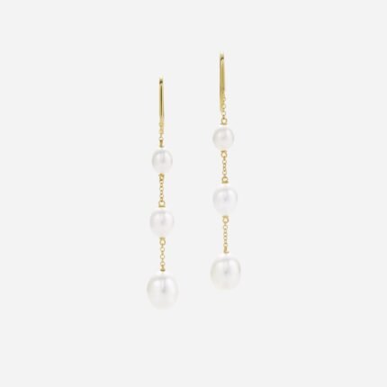 Pre-Owned Tiffany & Co. Elsa Peretti® Pearls by the Yard™ Chain Earrings in 18K Yellow Gold with Six Freshwater Cultured Pearls