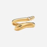 Pre-Owned Tiffany & Co. Elsa Peretti® Snake Ring in 18K Yellow Gold with Diamonds - Image 3