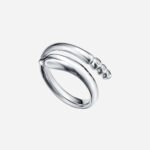 Pre-Owned Tiffany & Co. Elsa Peretti® Snake Ring in Platinum with Diamonds