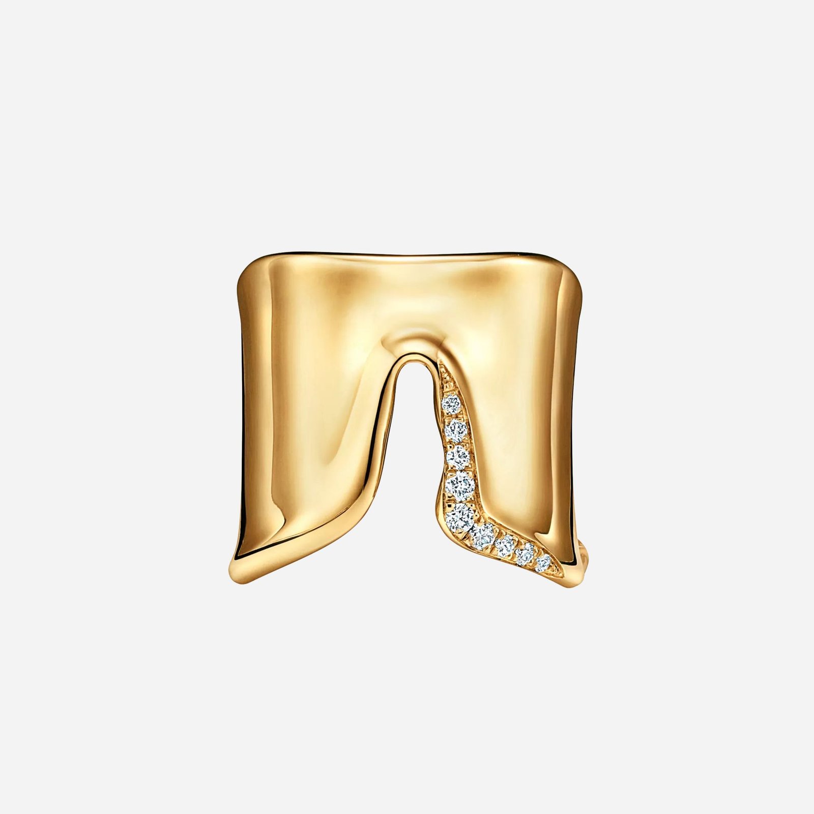 Pre-Owned Tiffany & Co. Elsa Peretti® Split Ring in 18K Yellow Gold with Diamonds (1) Pre-Owned Tiffany & Co. Elsa Peretti® Split Ring in 18K Yellow Gold with Diamonds