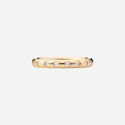 Pre-Owned Tiffany & Co. Elsa Peretti® Stacking Band Ring in 18K Gold with Eight Round Brilliant Diamonds