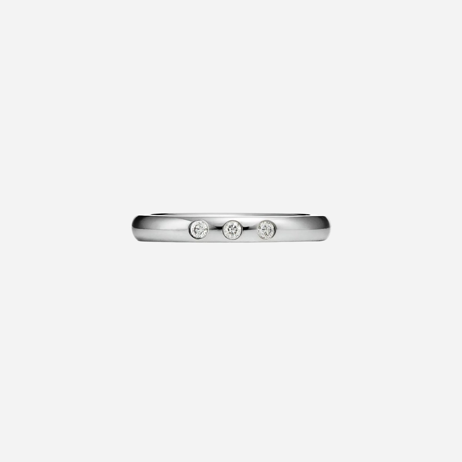 Pre-Owned Tiffany & Co. Elsa Peretti® Stacking Band Ring in Platinum with Round Brilliant Diamonds Pre-Owned Tiffany & Co. Elsa Peretti® Stacking Band Ring in Platinum with Round Brilliant Diamonds