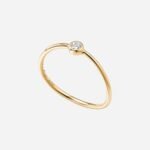 Pre-Owned Tiffany & Co. Elsa Peretti® Wave Single-Row Diamond Ring in 18K Gold with Round Brilliant Diamond