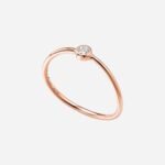 Pre-Owned Tiffany & Co. Elsa Peretti® Wave Single-Row Diamond Ring in 18K Rose Gold with Round Brilliant Diamond