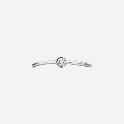 Pre-Owned Tiffany & Co. Elsa Peretti® Wave Single-Row Diamond Ring in Platinum with Round Brilliant Diamond