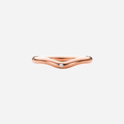 Pre-Owned Tiffany & Co. Elsa Peretti® Band Ring in 18K Rose Gold with Round Brilliant Diamond, 3 mm