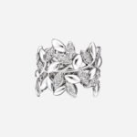 Pre-Owned Tiffany & Co. Paloma Picasso® Olive Leaf Band Ring in 18K White Gold with Round Brilliant Diamonds - Image 4