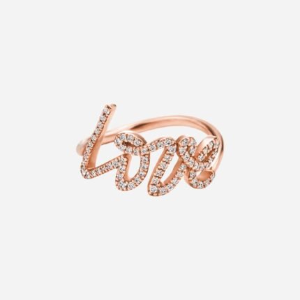 Pre-Owned Tiffany & Co. Paloma Picasso® Paloma’s Graffiti Love Ring in 18K Rose Gold with Round Brilliant Diamonds, Small