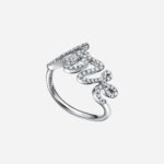 Pre-Owned Tiffany & Co. Paloma Picasso® Paloma’s Graffiti Love Ring in 18K White Gold with Round Brilliant Diamonds, Small