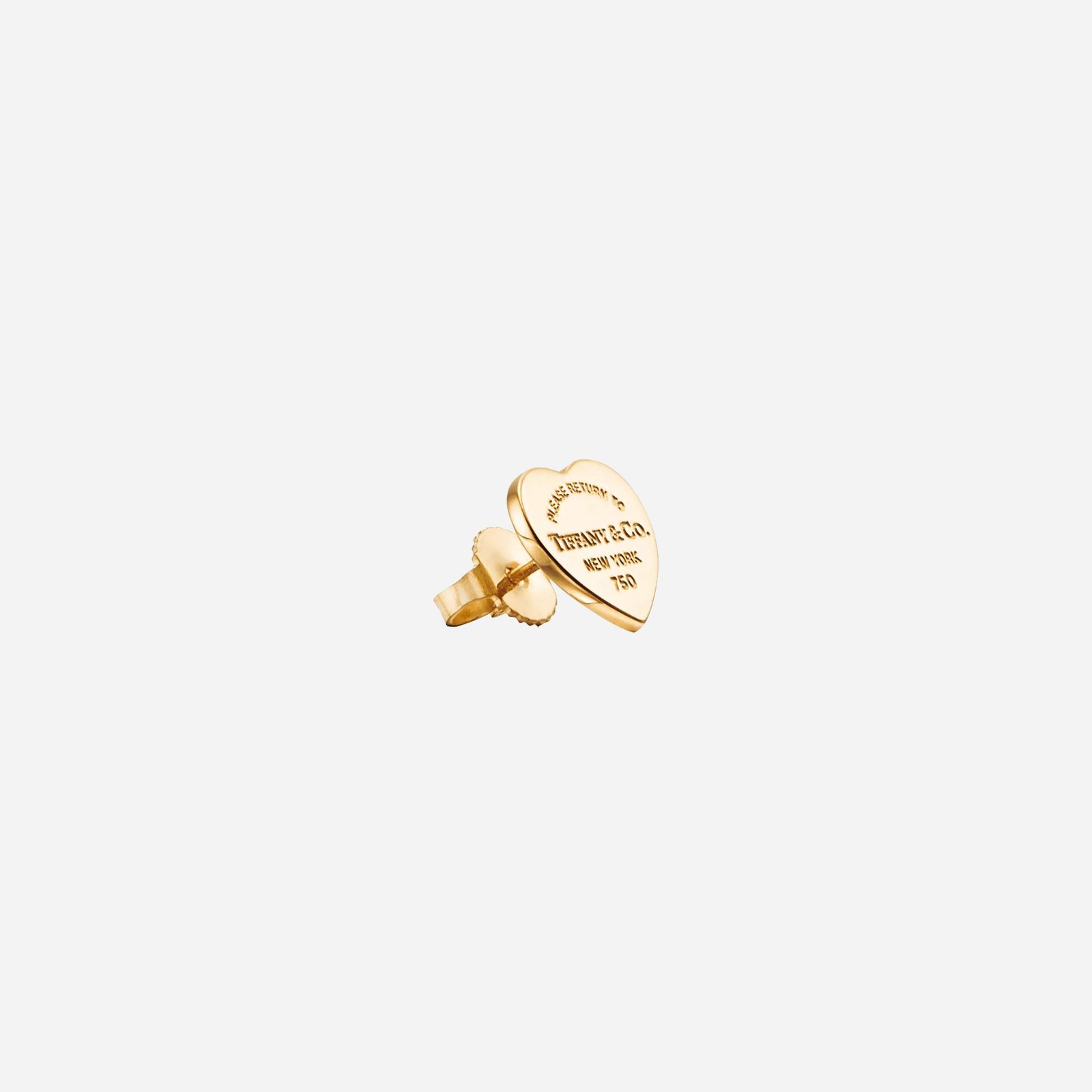 Pre-Owned Tiffany & Co. Return to Tiffany® Mini Heart Tag Stud Earrings in 18K Yellow Gold - Image 3