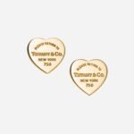 Pre-Owned Tiffany & Co. Return to Tiffany® Mini Heart Tag Stud Earrings in 18K Yellow Gold